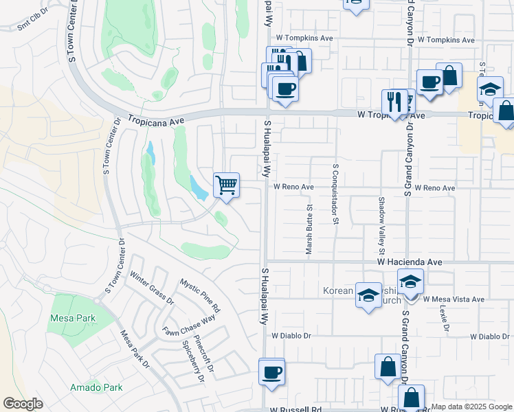 map of restaurants, bars, coffee shops, grocery stores, and more near 5147 Progresso Street in Las Vegas