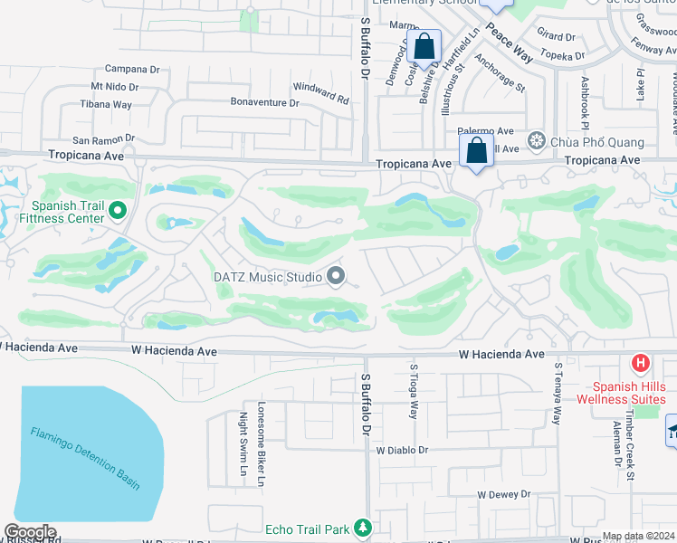 map of restaurants, bars, coffee shops, grocery stores, and more near 5121 Kapalua Lane in Las Vegas