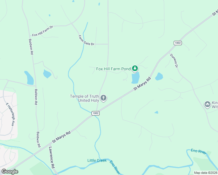 map of restaurants, bars, coffee shops, grocery stores, and more near 2601 Littleleaf Lane in Hillsborough