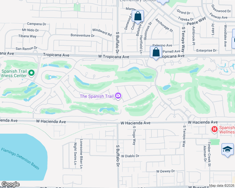 map of restaurants, bars, coffee shops, grocery stores, and more near 5115 Turnberry Lane in Las Vegas