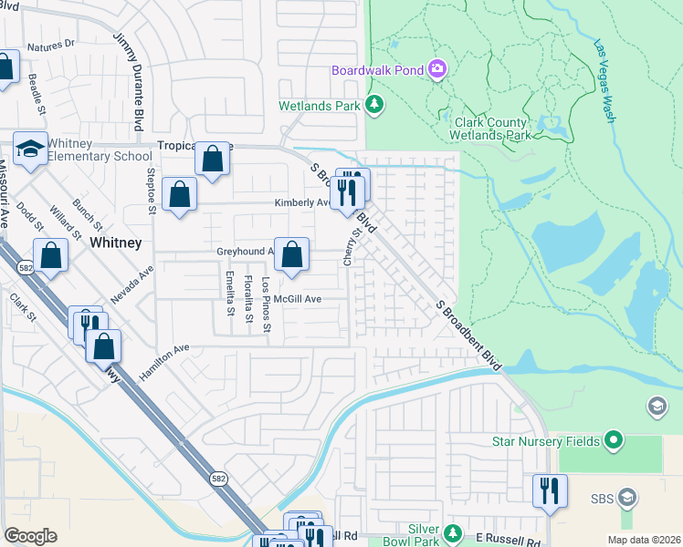 map of restaurants, bars, coffee shops, grocery stores, and more near 6534 Belgrave Hall Lane in Las Vegas