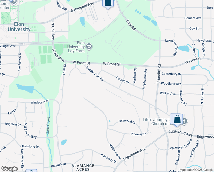 map of restaurants, bars, coffee shops, grocery stores, and more near 2512 Saddle Club Road in Burlington