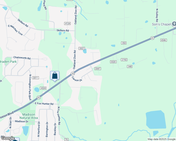 map of restaurants, bars, coffee shops, grocery stores, and more near 4375 East Holiday Drive in Fayetteville