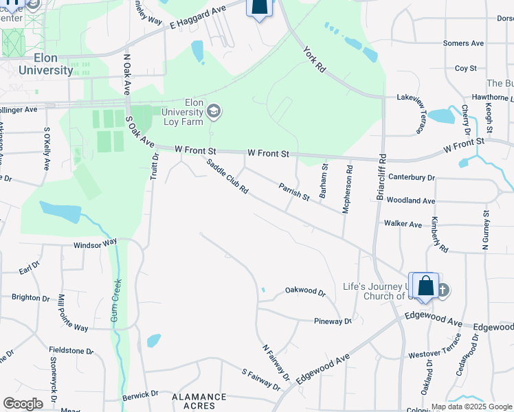 map of restaurants, bars, coffee shops, grocery stores, and more near 2512 Saddle Club Road in Burlington