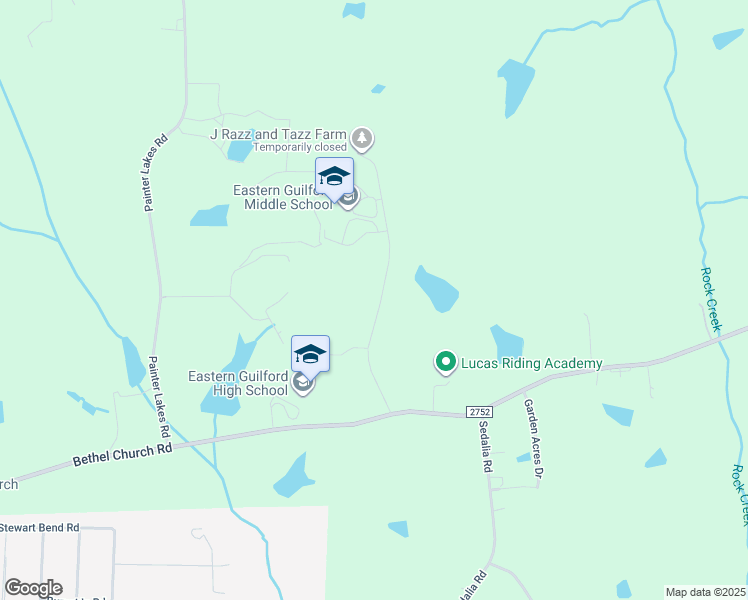 map of restaurants, bars, coffee shops, grocery stores, and more near 431 Peeden Drive in Gibsonville