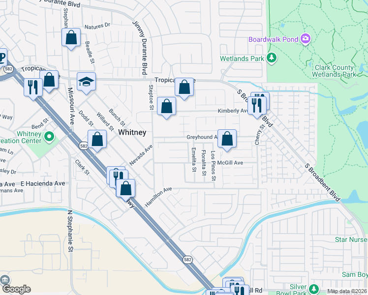 map of restaurants, bars, coffee shops, grocery stores, and more near 6262 Clackamas Court in Las Vegas