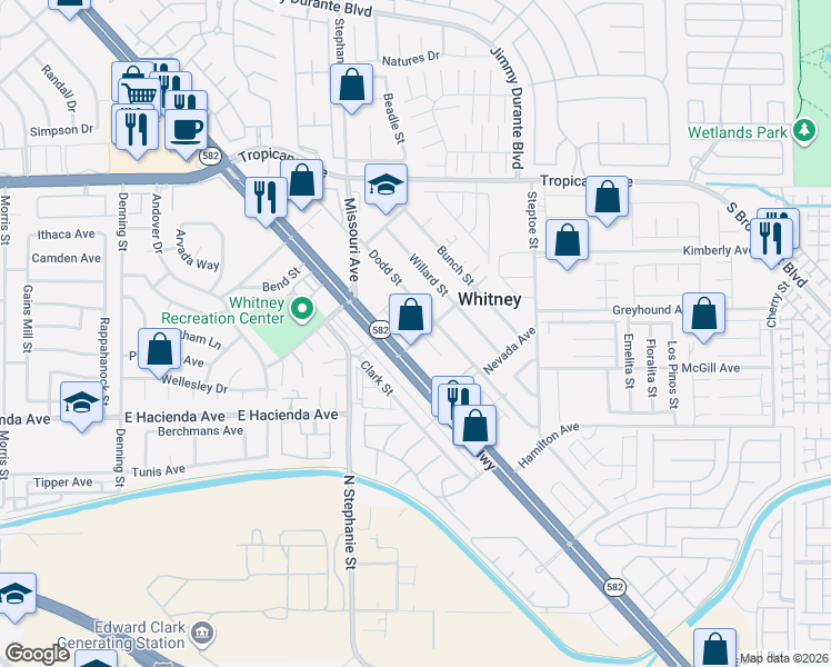 map of restaurants, bars, coffee shops, grocery stores, and more near 5181 Capucina Street in Las Vegas