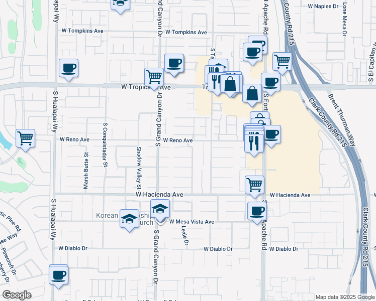map of restaurants, bars, coffee shops, grocery stores, and more near 9678 Bighorn Island Avenue in Las Vegas