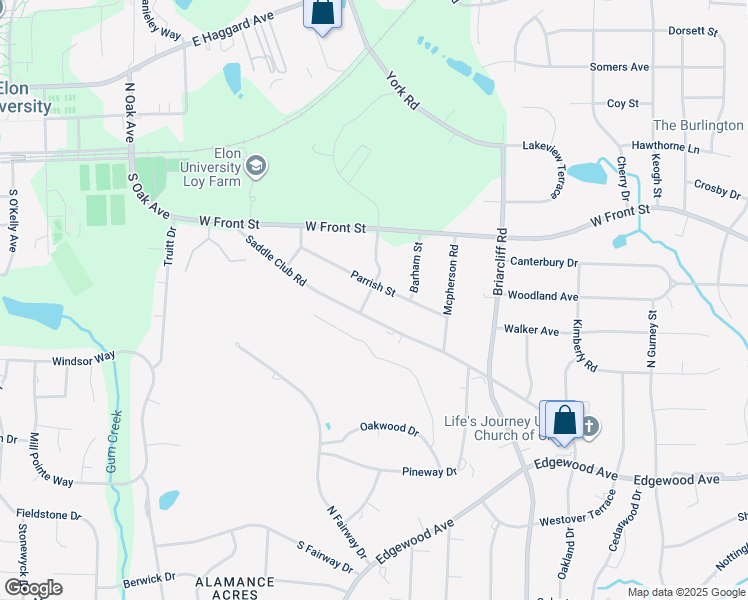 map of restaurants, bars, coffee shops, grocery stores, and more near 1103 Tower Drive in Burlington