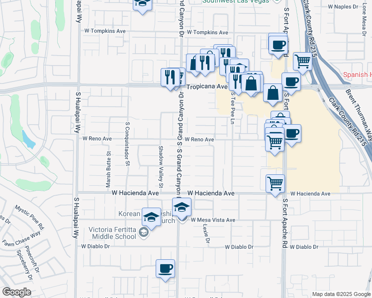 map of restaurants, bars, coffee shops, grocery stores, and more near 9777 Sedona Shrine Avenue in Las Vegas