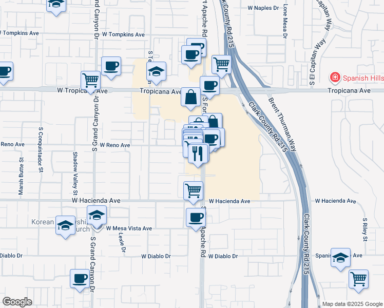 map of restaurants, bars, coffee shops, grocery stores, and more near 9480 Encanto Cavern Court in Las Vegas