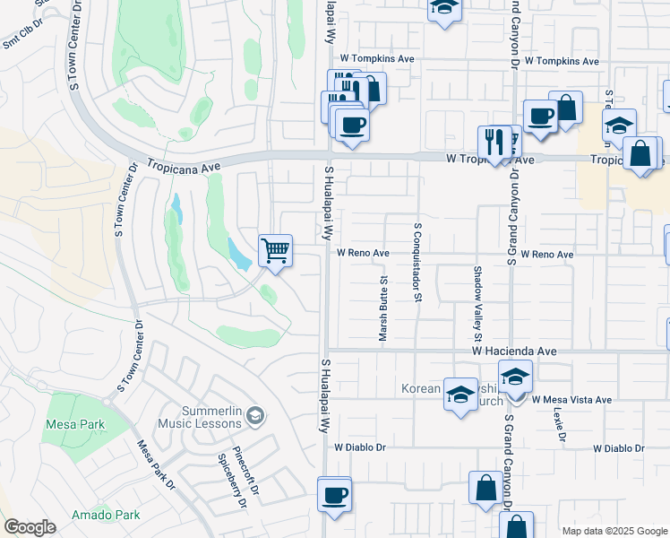 map of restaurants, bars, coffee shops, grocery stores, and more near 5137 Fiery Sky Ridge Street in Las Vegas
