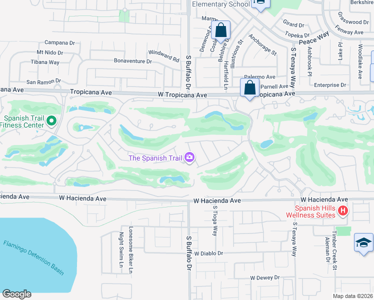 map of restaurants, bars, coffee shops, grocery stores, and more near 5075 Turnberry Lane in Las Vegas