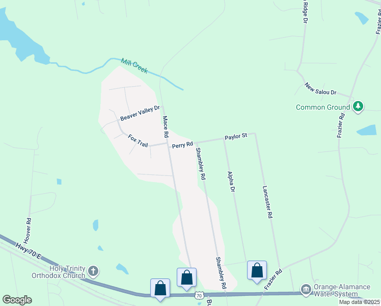 map of restaurants, bars, coffee shops, grocery stores, and more near 6306 Perry Road in Mebane