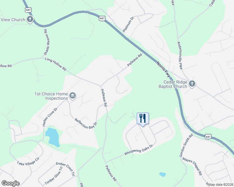 map of restaurants, bars, coffee shops, grocery stores, and more near 3011 Zachary Pointe Lane in Knoxville