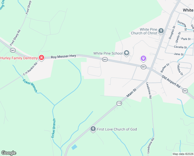 map of restaurants, bars, coffee shops, grocery stores, and more near 329 Camelot Drive in White Pine