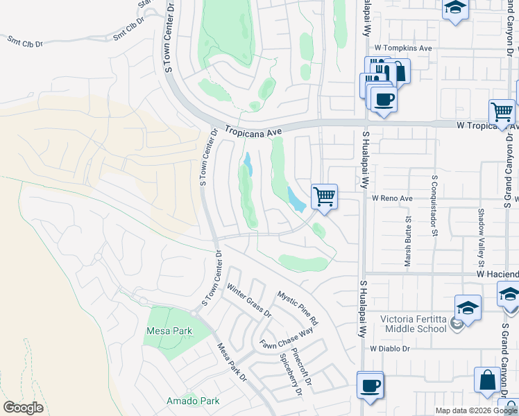 map of restaurants, bars, coffee shops, grocery stores, and more near 5127 Pensier St in Las Vegas