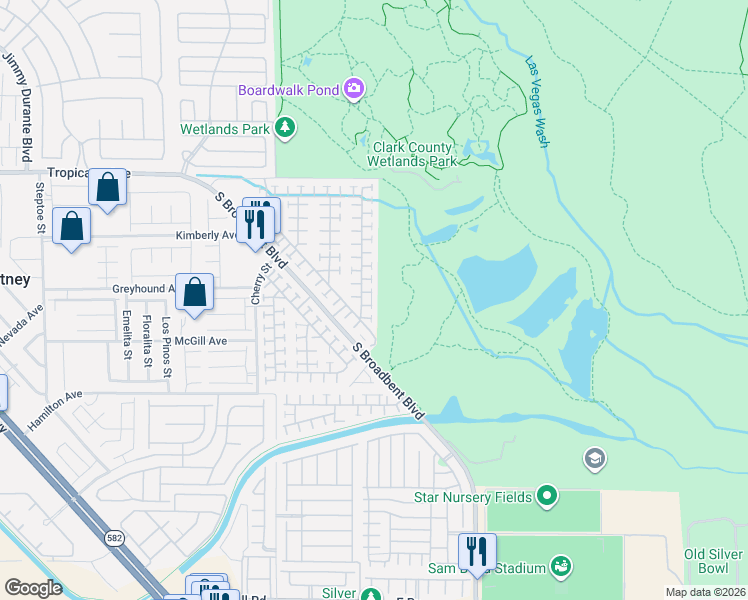 map of restaurants, bars, coffee shops, grocery stores, and more near 5158 Mascaro Drive in Las Vegas