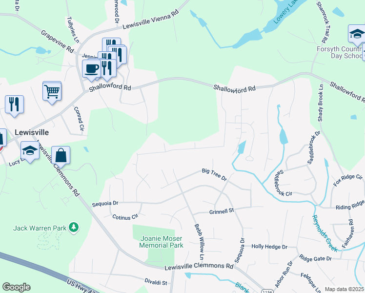 map of restaurants, bars, coffee shops, grocery stores, and more near 821 Woodview Ridge Trail in Lewisville
