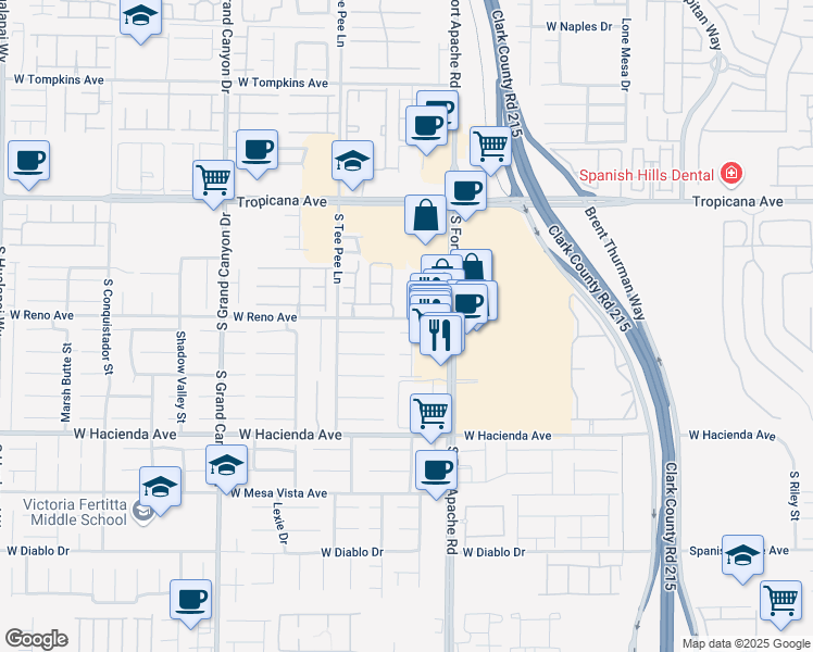map of restaurants, bars, coffee shops, grocery stores, and more near 9480 Encanto Cavern Court in Las Vegas