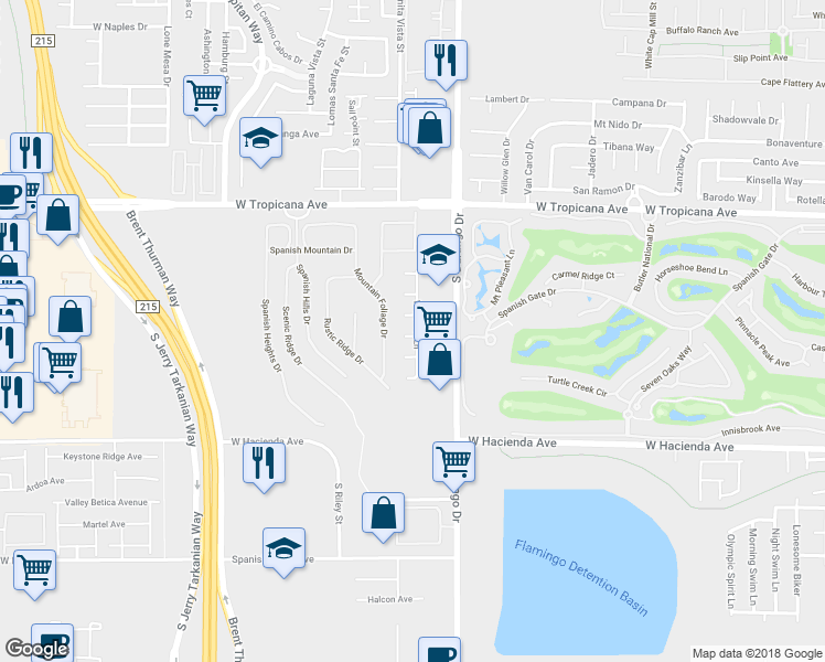 map of restaurants, bars, coffee shops, grocery stores, and more near 8670 Florisse Ct in Las Vegas