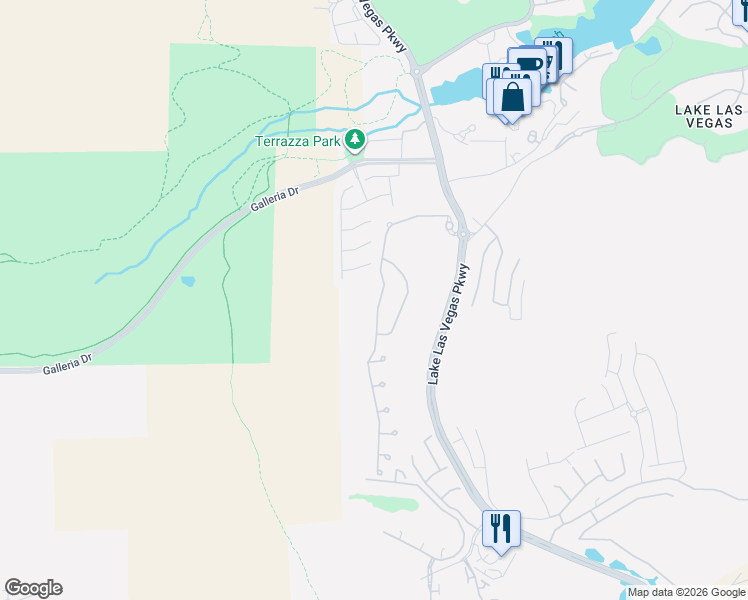 map of restaurants, bars, coffee shops, grocery stores, and more near 66 Contrada Fiore Drive in Henderson