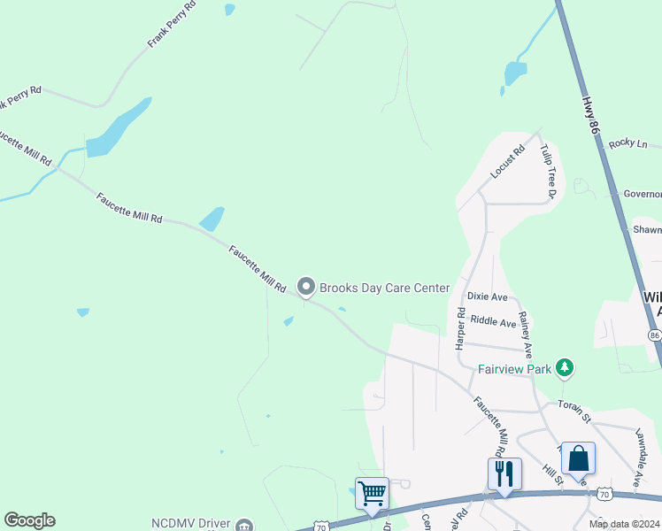 map of restaurants, bars, coffee shops, grocery stores, and more near 809 Faucette Mill Road in Hillsborough