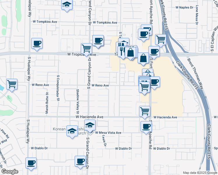 map of restaurants, bars, coffee shops, grocery stores, and more near 9678 Bighorn Island Ave in Las Vegas