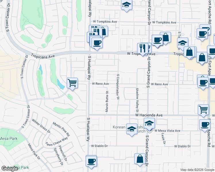 map of restaurants, bars, coffee shops, grocery stores, and more near 10070 Heron Island Avenue in Las Vegas