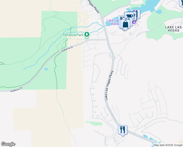 map of restaurants, bars, coffee shops, grocery stores, and more near 66 Contrada Fiore Drive in Henderson
