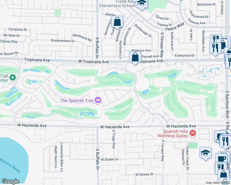 map of restaurants, bars, coffee shops, grocery stores, and more near 5090 Breakers Lane in Las Vegas