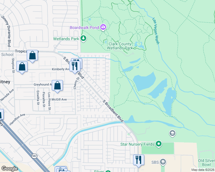 map of restaurants, bars, coffee shops, grocery stores, and more near 5144 Mascaro Drive in Las Vegas