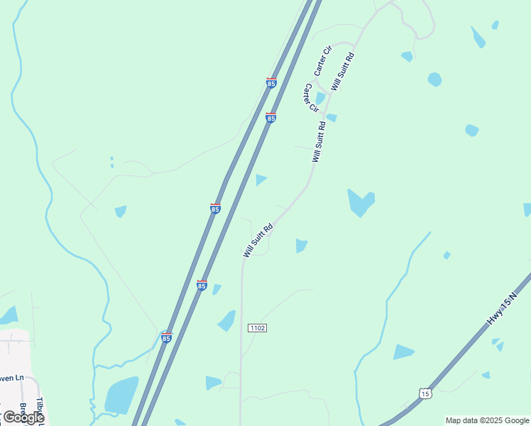 map of restaurants, bars, coffee shops, grocery stores, and more near 1583 Will Suitt Road in Creedmoor