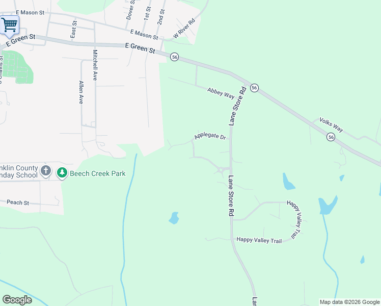 map of restaurants, bars, coffee shops, grocery stores, and more near 110 Weatherly Drive in Franklinton