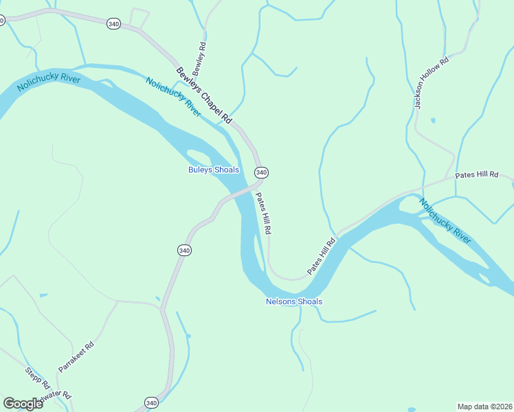 map of restaurants, bars, coffee shops, grocery stores, and more near 5250 Pates Hill Road in Mosheim