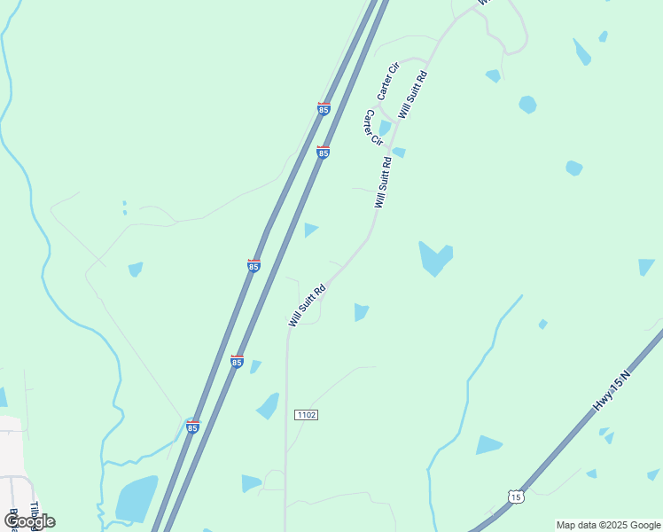 map of restaurants, bars, coffee shops, grocery stores, and more near 1583 Will Suitt Road in Creedmoor