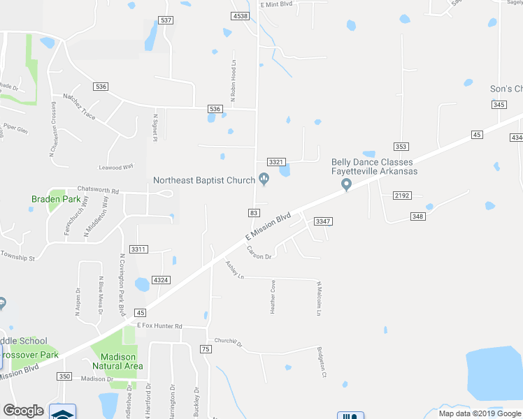 map of restaurants, bars, coffee shops, grocery stores, and more near 2546 Oakland Zion Road in Fayetteville