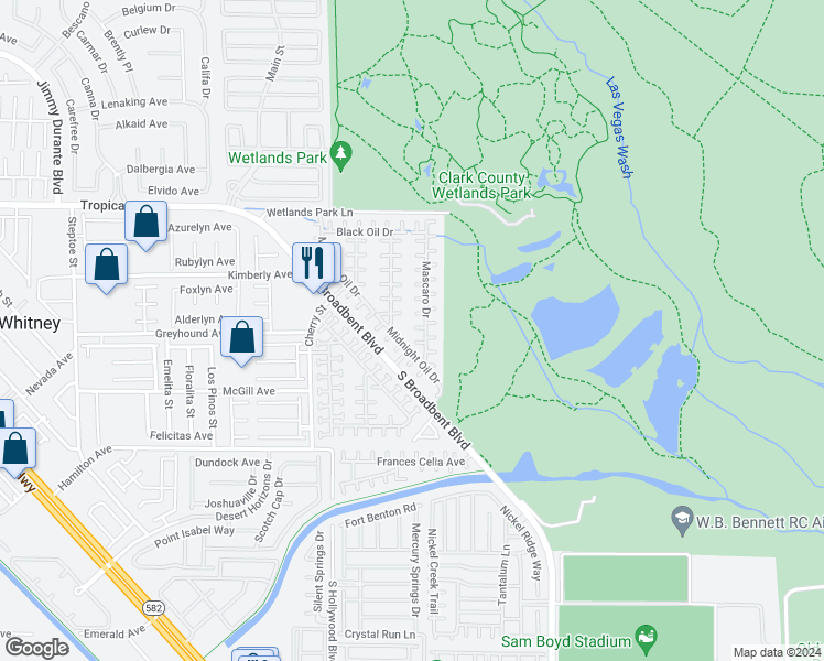 map of restaurants, bars, coffee shops, grocery stores, and more near 5111 Mascaro Drive in Las Vegas