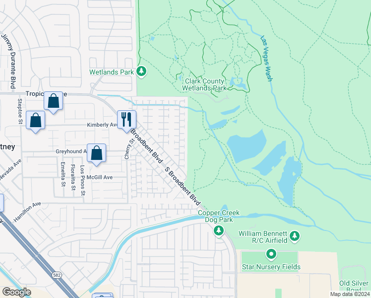 map of restaurants, bars, coffee shops, grocery stores, and more near 5110 Mascaro Drive in Las Vegas