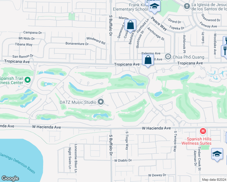 map of restaurants, bars, coffee shops, grocery stores, and more near 7772 Boca Raton Drive in Las Vegas