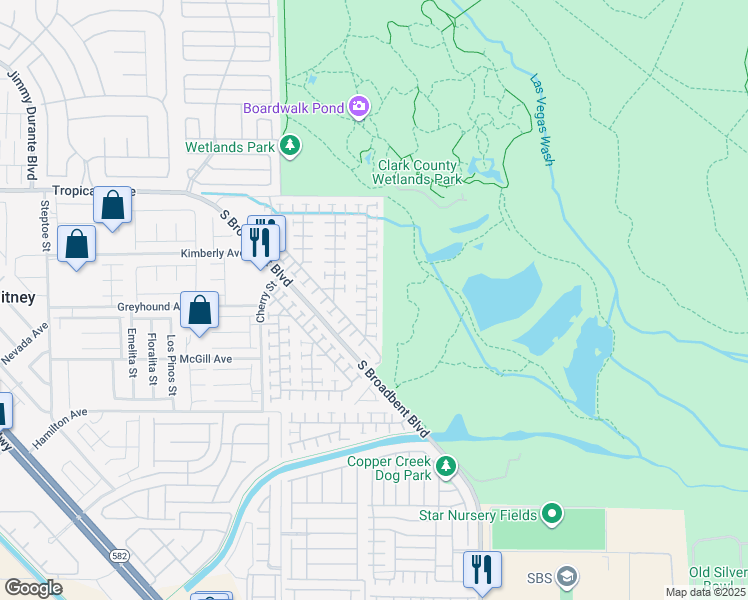 map of restaurants, bars, coffee shops, grocery stores, and more near 5114 Mascaro Drive in Las Vegas
