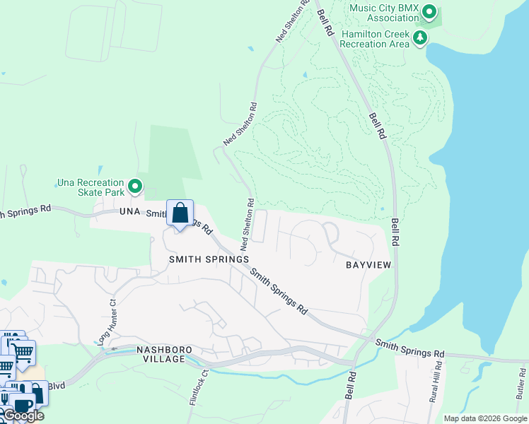 map of restaurants, bars, coffee shops, grocery stores, and more near 3030 Ned Shelton Road in Nashville