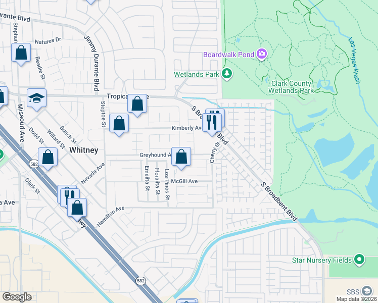 map of restaurants, bars, coffee shops, grocery stores, and more near 6455 Belgrave Hall Lane in Las Vegas