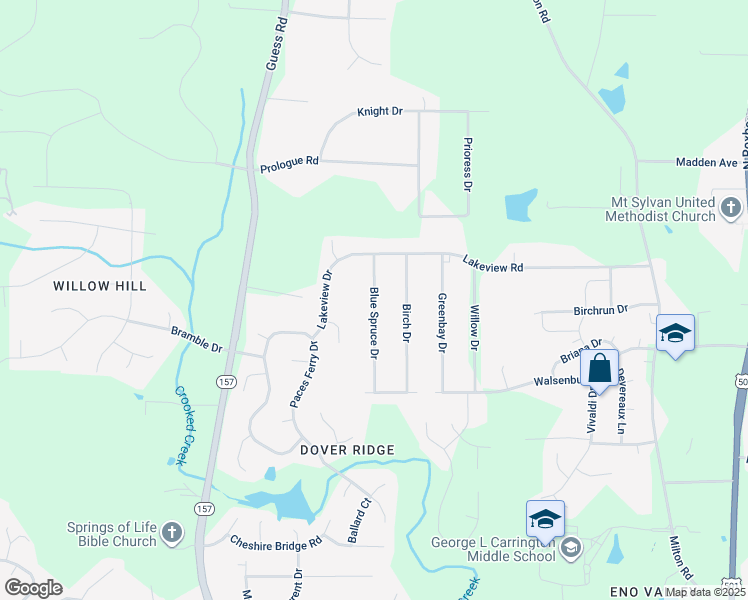 map of restaurants, bars, coffee shops, grocery stores, and more near 5710 Blue Spruce Drive in Durham