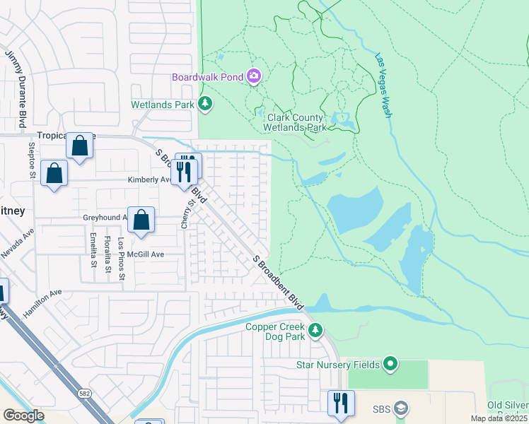 map of restaurants, bars, coffee shops, grocery stores, and more near 5114 Mascaro Drive in Las Vegas