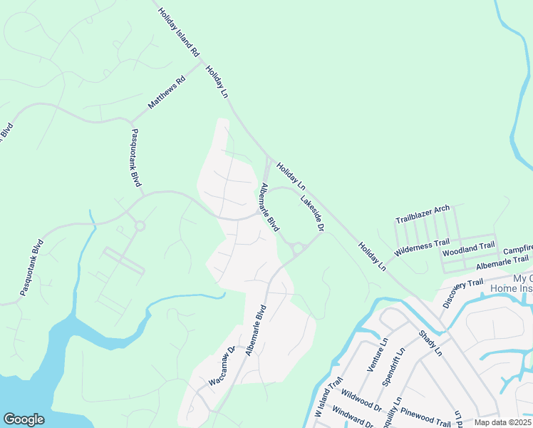 map of restaurants, bars, coffee shops, grocery stores, and more near 3 Pasquotank Boulevard in Hertford