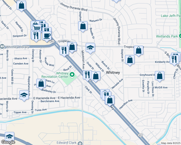 map of restaurants, bars, coffee shops, grocery stores, and more near 5180 Hisopo Street in Las Vegas