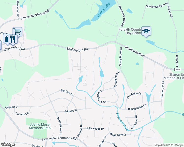 map of restaurants, bars, coffee shops, grocery stores, and more near 210 Summerglen Drive in Lewisville