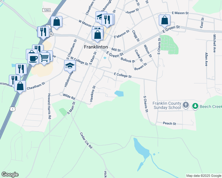 map of restaurants, bars, coffee shops, grocery stores, and more near 138 Savage Street in Franklinton