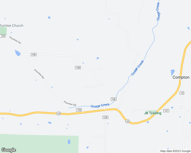 map of restaurants, bars, coffee shops, grocery stores, and more near County Road 108 in Compton